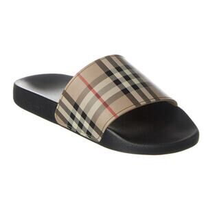 NIB Burberry Vintage Check Archive Beige Slide Sandals 11 US (44 Euro) 8023965